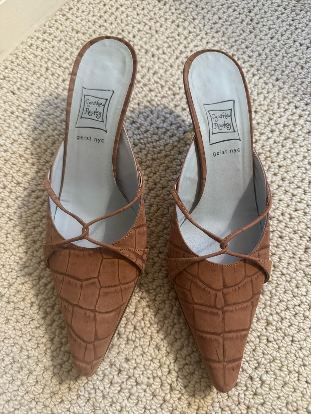 Cynthia Rowley Trio Natural Kitten Heel Mule - 7.5